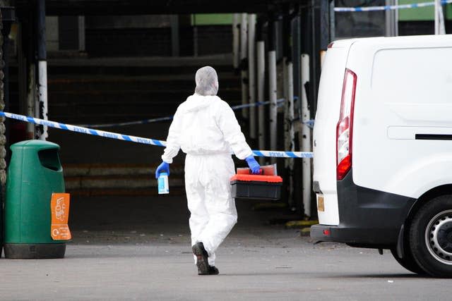 Forensic investigators at the school