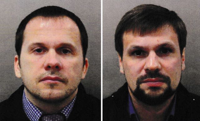 Alexander Petrov (left) and Ruslan Boshirov, who were named as suspects by police in 2018. 