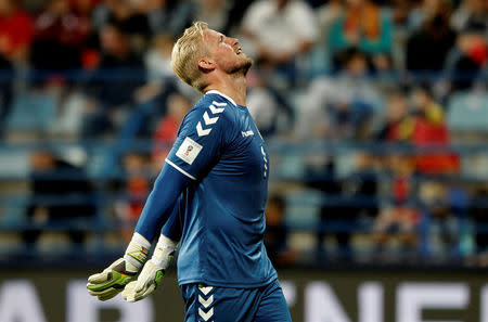 Soccer Football - 2018 World Cup Qualifications - Europe - Montenegro vs Denmark - Podgorica City Stadium, Podgorica, Montenegro - October 5, 2017 Denmark's Kasper Schmeichel REUTERS/Stevo Vasiljevic