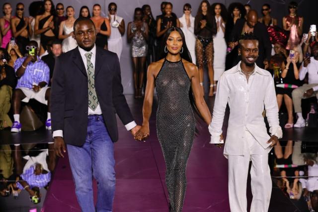 FASHION PHOTOS: Naomi Campbell struts the runway in shimmery