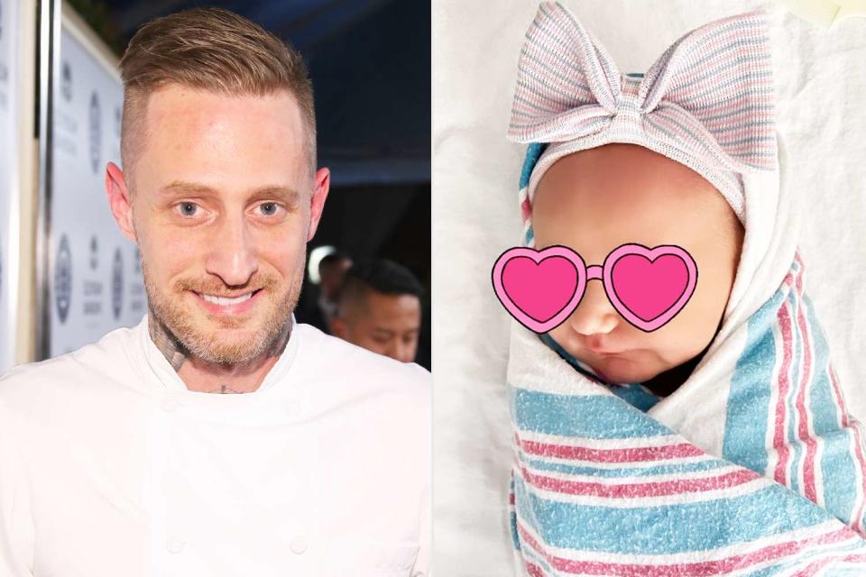 <p>Randy Shropshire/Getty; Michael Voltaggio/Instagram</p> Chef Michael Voltaggio welcomes daughter