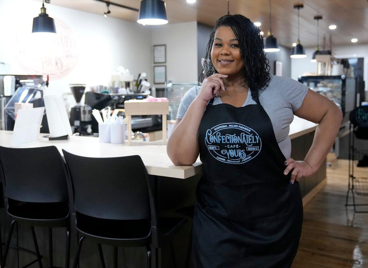 Adija Smith recently opened Confectionately Yours Cafe in the Legacy Building, 1920 N. King Drive. She opened her bakery, Confectionately Yours by GGG, in Sherman Phoenix in 2018, shortly after appearing on the Food Network.