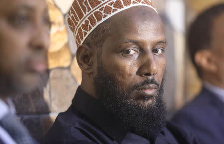 Former al Shabaab leader Mukhtar Robow attends a news conference in Baidoa, Somalia November 4, 2018. REUTERS/Feisal Omar/File Photo