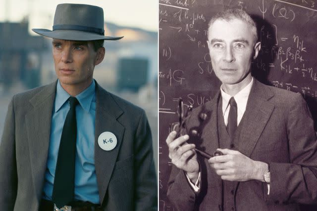 <p>Universal Pictures; Bettmann Archive/Getty </p> Cillian Murphy/J. Robert Oppenheimer