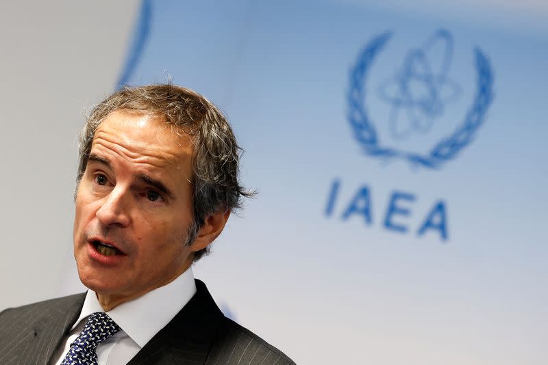 Director General of the International Atomic Energy Agency (IAEA) Rafael Grossi holds a press conference