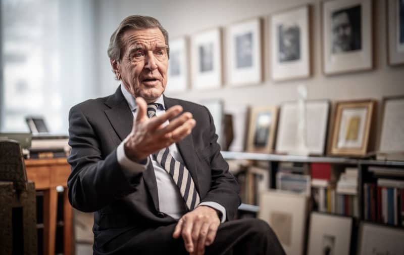 Gerhard Schroeder German Chancellor from 1998 to 2005, photographed in his office. Michael Kappeler/dpa