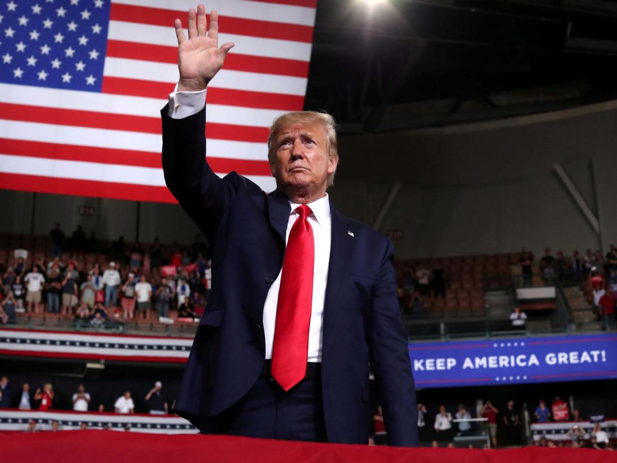 Donald Trump addresses his supporters in Manchester, New Hampshire: Jonathan Ernst/Reuters