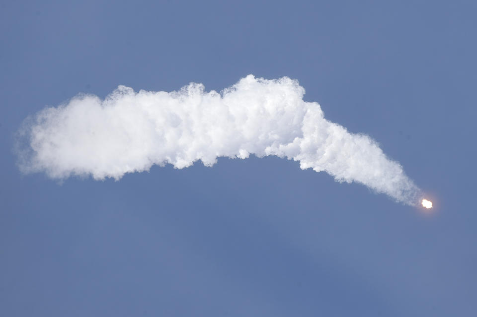 A Falcon 9 SpaceX rocket, with a global positioning satellite for the U.S. Space Force, lifts off from launch complex 40 at the Cape Canaveral Air Force Station in Cape Canaveral, Fla., Tuesday, June 30, 2020. (AP Photo/John Raoux)