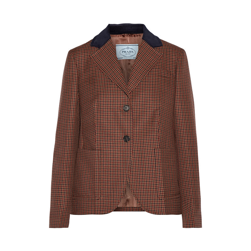 <a rel="nofollow noopener" href="http://rstyle.me/n/crj834chdw" target="_blank" data-ylk="slk:Suede and Corduroy-Trimmed Houndstooth Wool and Mohair-Blend Blazer, Prada, $2200;elm:context_link;itc:0;sec:content-canvas" class="link ">Suede and Corduroy-Trimmed Houndstooth Wool and Mohair-Blend Blazer, Prada, $2200</a><p> <strong>Related Articles</strong> <ul> <li><a rel="nofollow noopener" href="http://thezoereport.com/fashion/style-tips/box-of-style-ways-to-wear-cape-trend/?utm_source=yahoo&utm_medium=syndication" target="_blank" data-ylk="slk:The Key Styling Piece Your Wardrobe Needs;elm:context_link;itc:0;sec:content-canvas" class="link ">The Key Styling Piece Your Wardrobe Needs</a></li><li><a rel="nofollow noopener" href="http://thezoereport.com/entertainment/celebrities/taylor-swift-vmas-look-what-you-made-me-do-music-video-premiere-music/?utm_source=yahoo&utm_medium=syndication" target="_blank" data-ylk="slk:The New Taylor Swift Is Here—And We've Never Seen Her Like This Before;elm:context_link;itc:0;sec:content-canvas" class="link ">The New Taylor Swift Is Here—And We've Never Seen Her Like This Before</a></li><li><a rel="nofollow noopener" href="http://thezoereport.com/entertainment/celebrities/beyonce-jay-z-twins-names/?utm_source=yahoo&utm_medium=syndication" target="_blank" data-ylk="slk:Now We Know How Beyonce's Twins Got Their Names;elm:context_link;itc:0;sec:content-canvas" class="link ">Now We Know How Beyonce's Twins Got Their Names</a></li> </ul> </p>