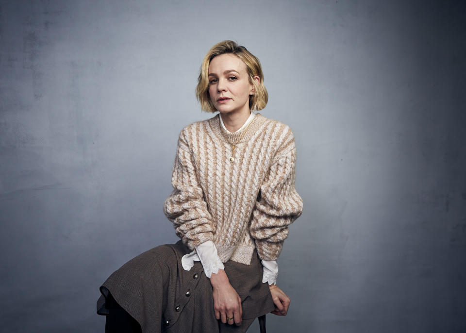 FILE - Carey Mulligan poses for a portrait to promote the film "Promising Young Woman" during the Sundance Film Festival in Park City, Utah on Jan. 25, 2020. The film is nominated for an Oscar for best picture and Mulligan is nominated for best actress. (Photo by Taylor Jewell/Invision/AP)