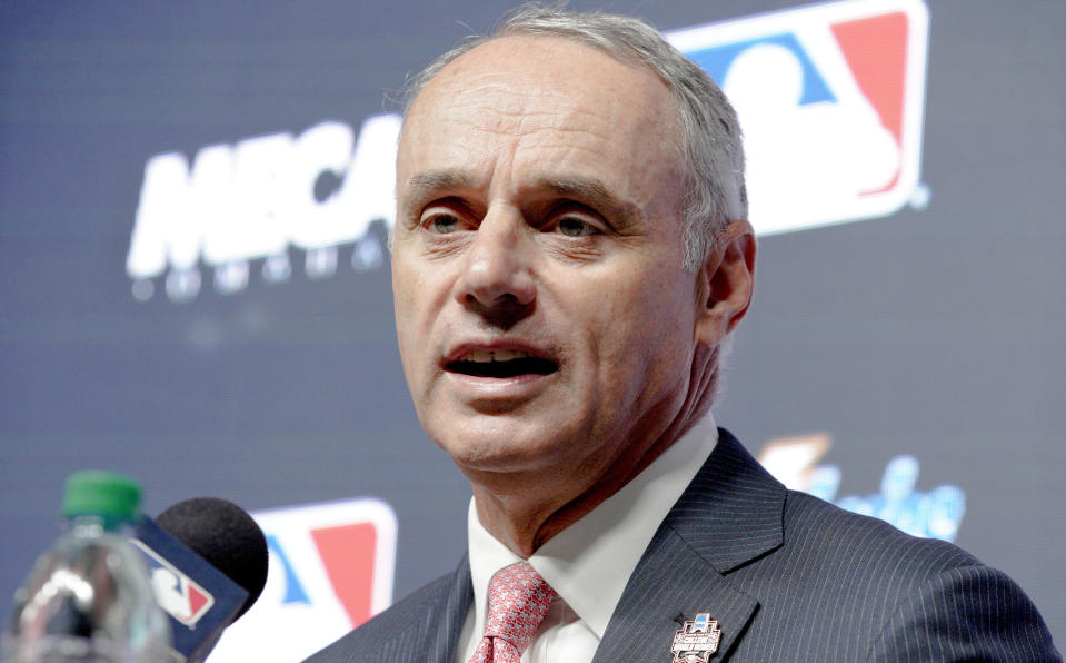 MLB’s culpability in the larger scheme of how teams operate in Latin America is a vexing question – and one commissioner Rob Manfred will have to answer. (AP)