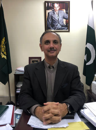 Pakistan’s Power Minister Omar Ayub Khan poses for a photo during an interview with Reuters at his office in Islamabad, January 29, 2019. REUTERS/Drazen Jorgic