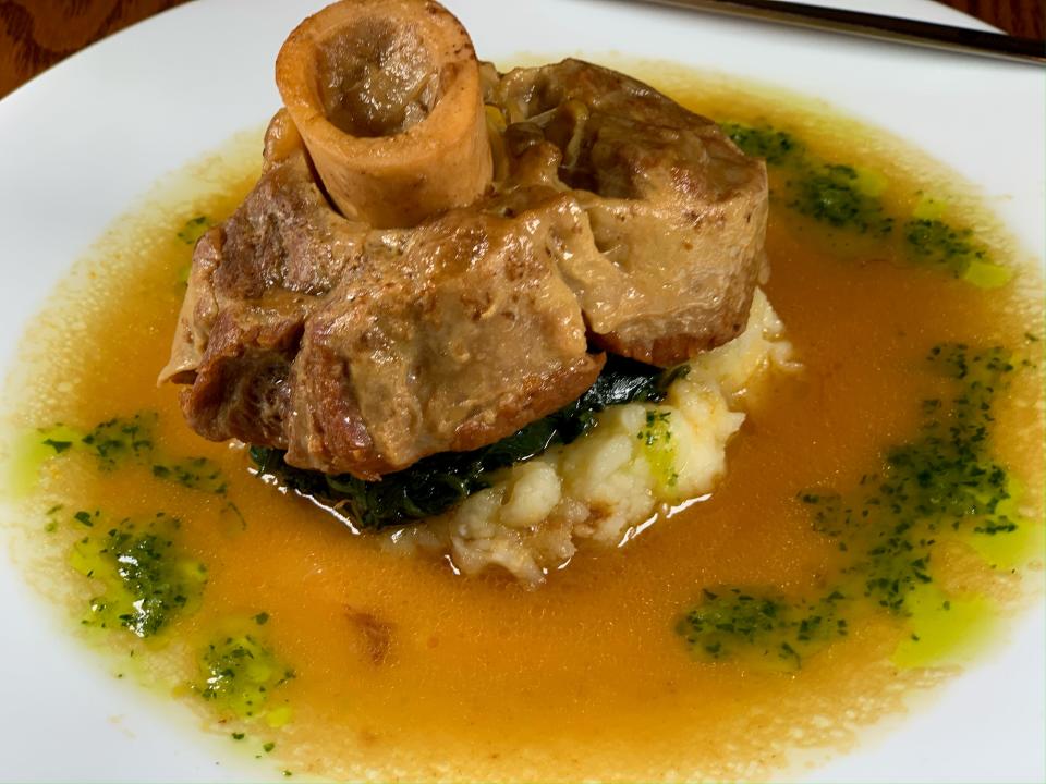 Osso bucco di vitello, aka braised veal shank, from Caffe Toscano in south Fort Myers