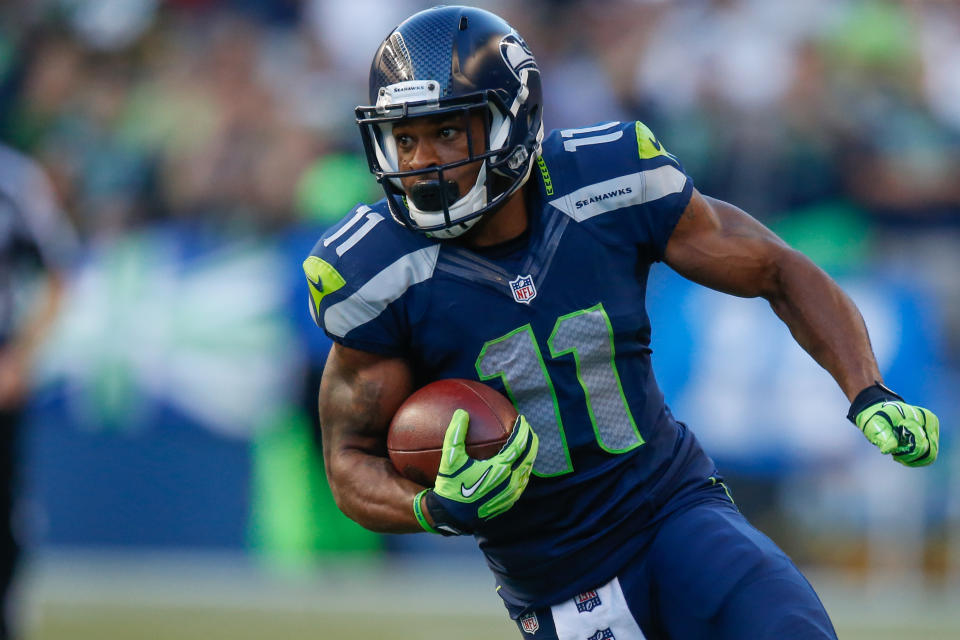 Percy Harvin confirmed that he gave Golden Tate a black eye before the Super Bowl. (Getty Images) 