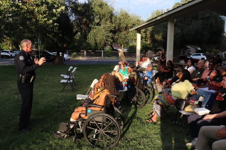 Modesto Police Chief Brandon Gillespie speaks at the Justice For All Forum - Dismantling Racism in Stanislaus County forum on Jun. 20, 2024.