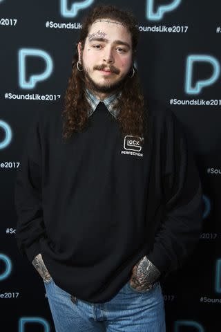 Theo Wargo/Getty Post Malone poses backstage at Pandora Sounds Like You: 2017 on December 5, 2017 in New York City.