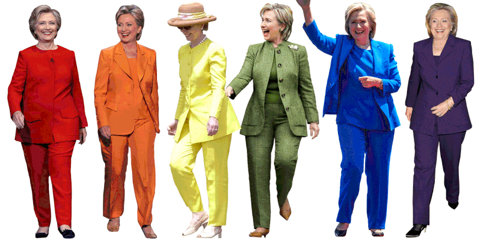 <p>In her more than 40 years of public office, Hillary Clinton has turned the pantsuit into a powerful symbol a female power and feminism. With her name on the ballot as Democratic candidate for today's presidential election, we're looking back at 63 iterations of the potential POTUS's most iconic look.</p>