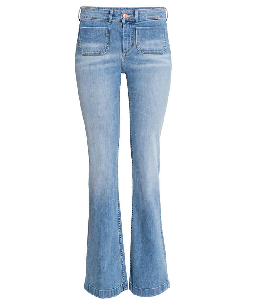 H&M Flare Regular Jeans in Light Denim Blue