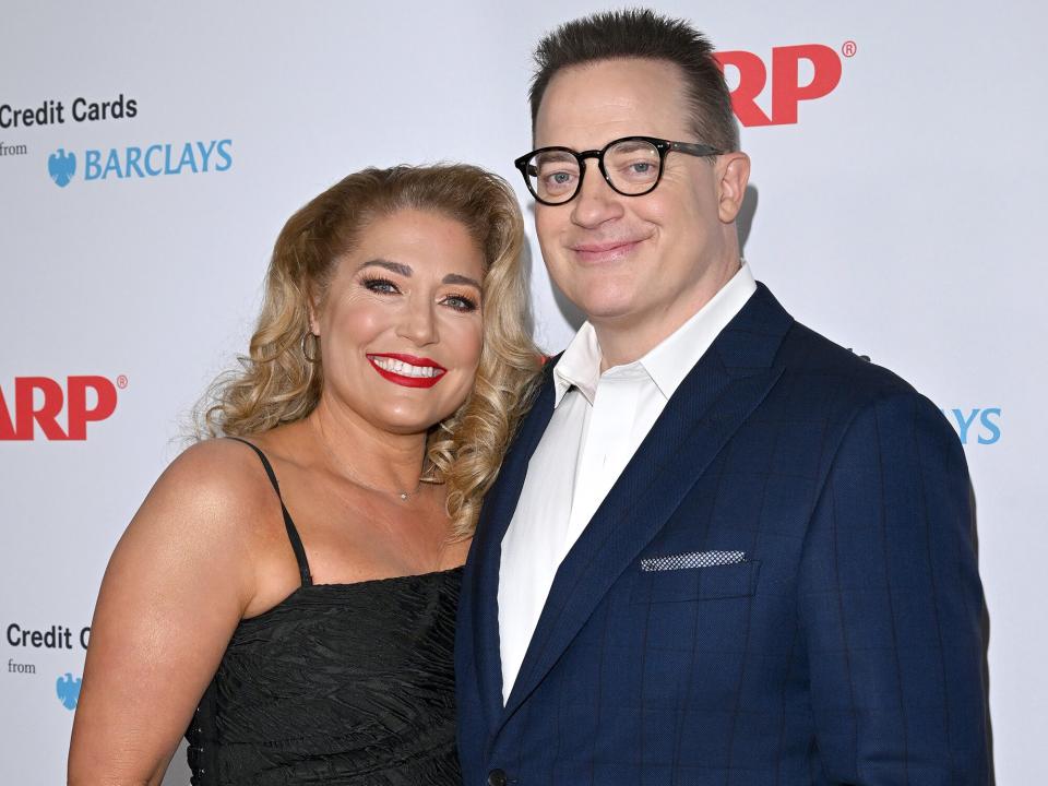 Jeanne Moore and Brendan Fraser attend the "AARP The Magazine's" 21st Annual Movies For Grownups Awards at Beverly Wilshire, A Four Seasons Hotel on January 28, 2023 in Beverly Hills, California