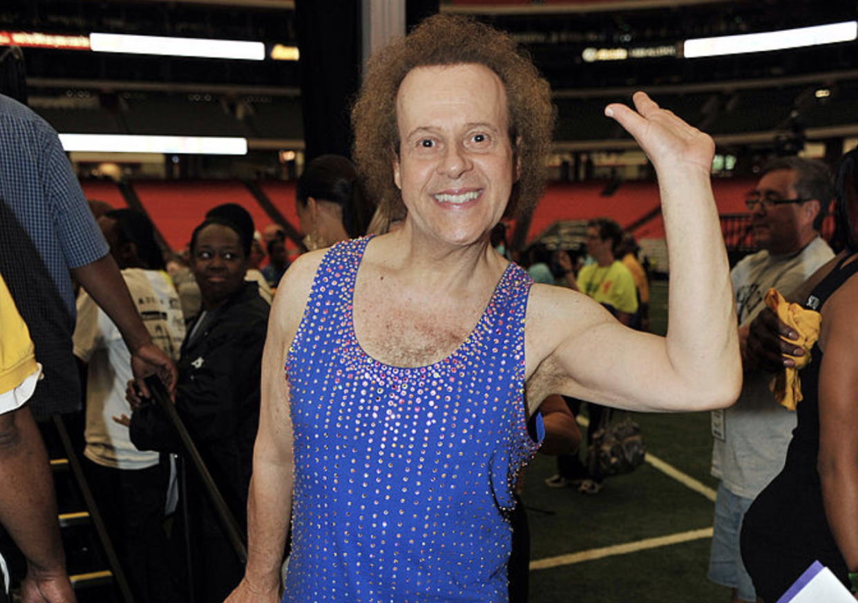 On World Fitness Day on May 1, 2010, Richard Simmons leads a class at the Georgia Dome in Atlanta. (Photo: Moses Robinson/Getty Images)