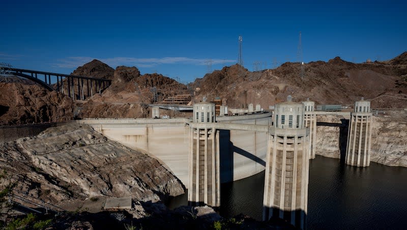 Hoover Dam near Boulder City, Nev., is pictured on Monday, Oct. 10, 2022. On July 7, 1930, construction began on Boulder Dam, known today as Hoover Dam.