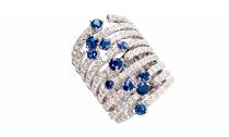 <p>Diamond and Sapphire Cage Ring $11,000.00, <a rel="nofollow noopener" href="http://grazielagems.com/%22%20%5Ct%20%22_blank" target="_blank" data-ylk="slk:Grazielagems.com;elm:context_link;itc:0;sec:content-canvas" class="link ">Grazielagems.com</a> </p>