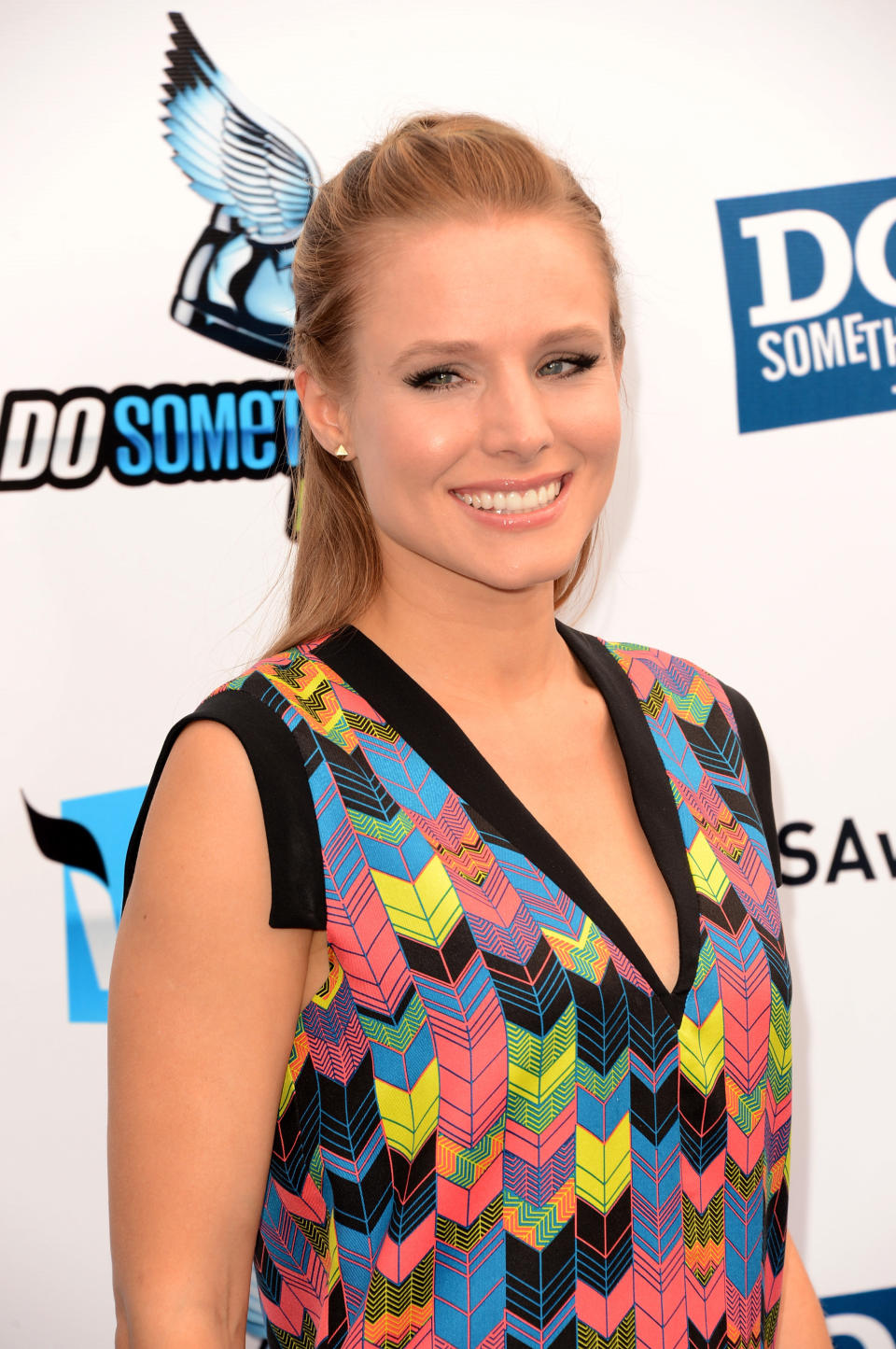 Kristen Bell arrives at the 2012 Do Something Awards at Barker Hangar on Aug. 19, 2012, in Santa Monica, California.