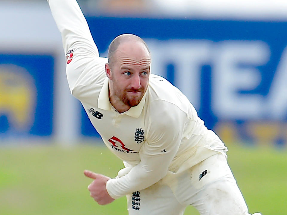 Jack Leach in action on day four (ECB)