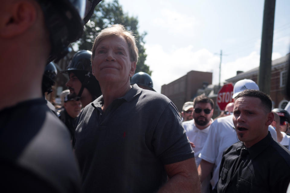 David Duke (C), participates in the&nbsp;white nationalist rally.