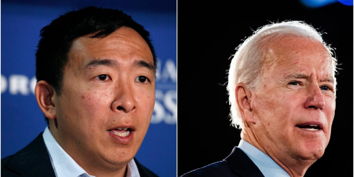 Andrew Yang and Joe Biden