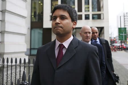 Navinder Sarao leaves Westminster Magistrates' Court in London, Britain February 5, 2016. A London-based trader, accused by the U.S. of contributing to the 2010 Wall Street "flash crash", should not be extradited because the offences he is accused of are not crimes in Britain, his lawyers said on Friday. REUTERS/Neil Hall