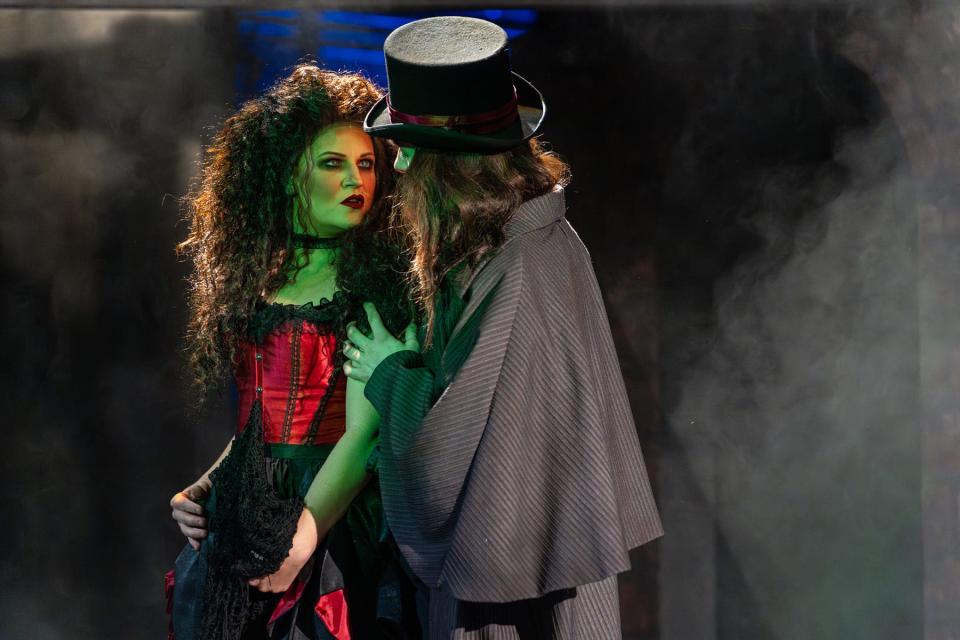 Melissa Toth as Lucy and Jarrod Alexander as Jekyll/Hyde are pictured in a scene from "Jekyll and Hyde" at the Croswell Opera House.