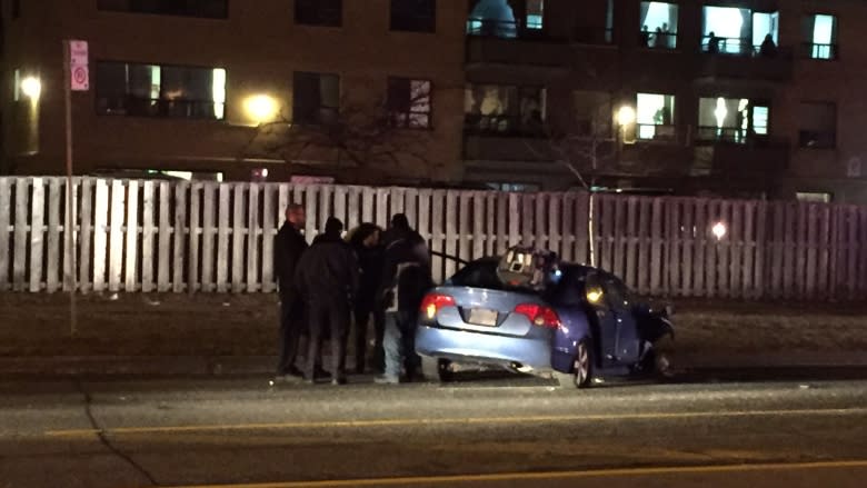 Child in car seat believed unharmed after shooting victim crashes car in Rexdale