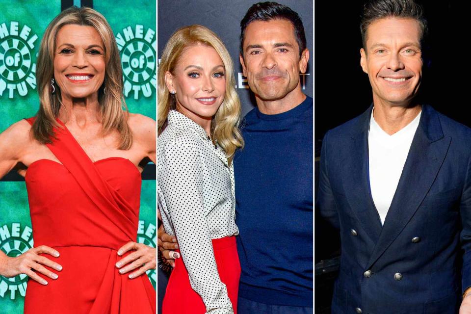 <p>Christopher Willard/ABC via Getty Images; Roy Rochlin/Getty Images; Presley Ann/Getty Images</p> Vanna White, Kelly Ripa and Mark Consuelos and Ryan Secrest