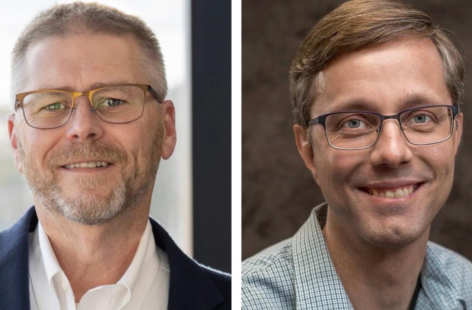 A new U.S. patent was awarded to SGI at the beginning of August. Co-inventors were Senior Director, Research and Development Daniel Rardon, left, and Manager, Research and Development, David Kragten.