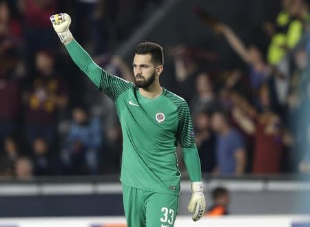 Football Soccer - Sparta Praha v Inter Milan - UEFA Europa League Group Stage - Group K - Generali Arena, Prague, Czech Republic - 29/09/2016. Goalkeeper Tomas Koubek of Sparta Praha reacts. REUTERS/David W Cerny