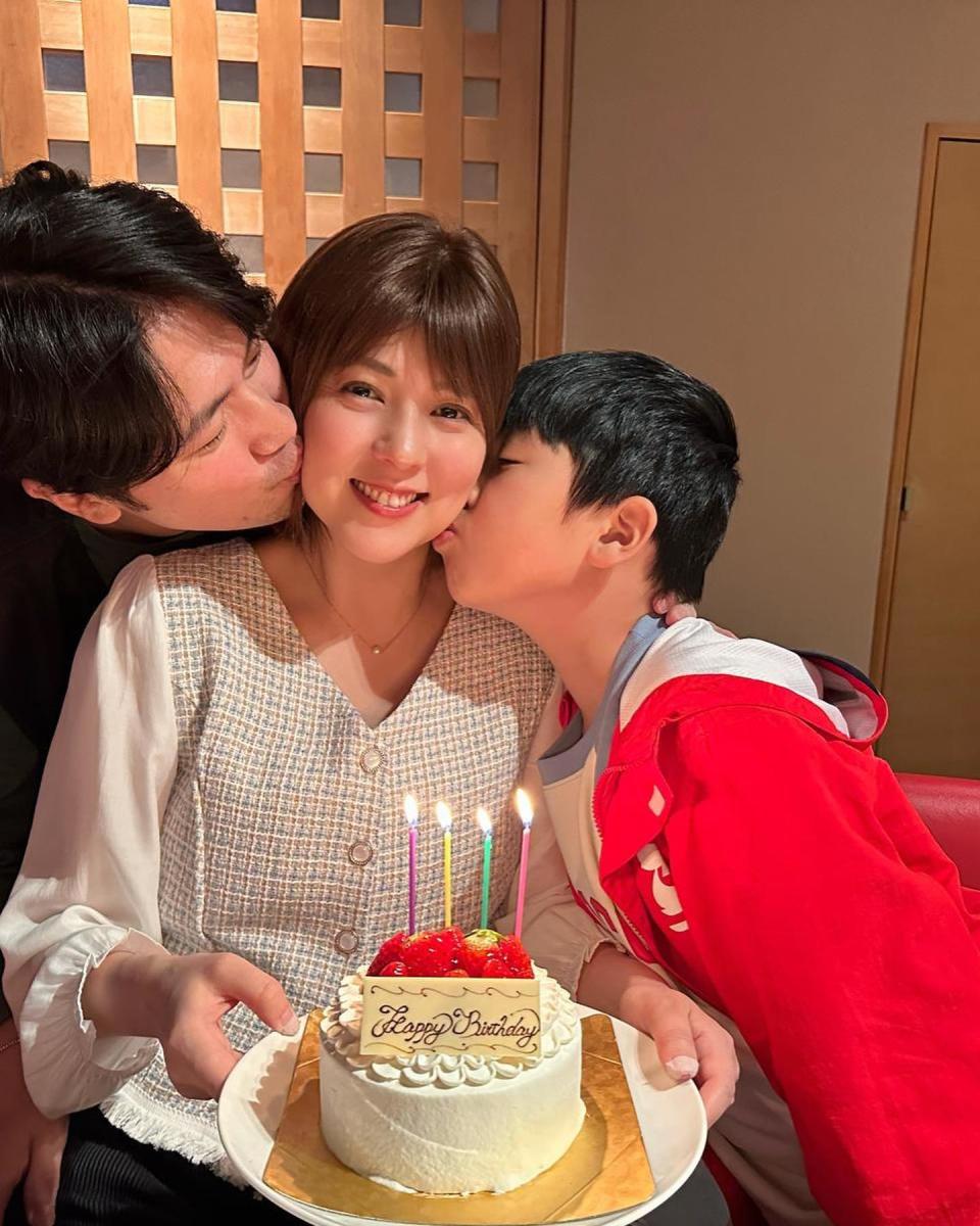 朱芯儀與家人飛日本度過37歲生日。（圖／翻攝自朱芯儀臉書）