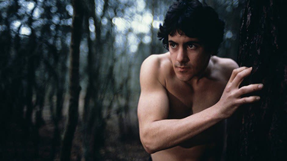 Barechested, Muscle, Arm, Chest, Model, Photography, Human body, Black hair, Hand, Tree, 