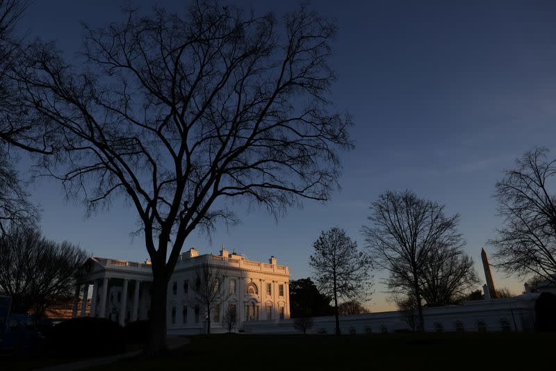 The White House at sunset in Washington