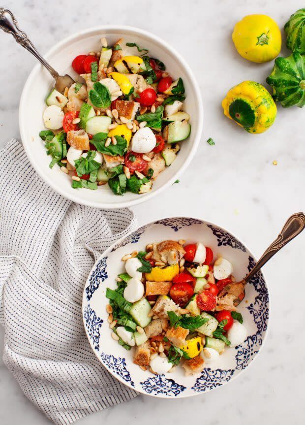 Patty Pan Squash Panzanella