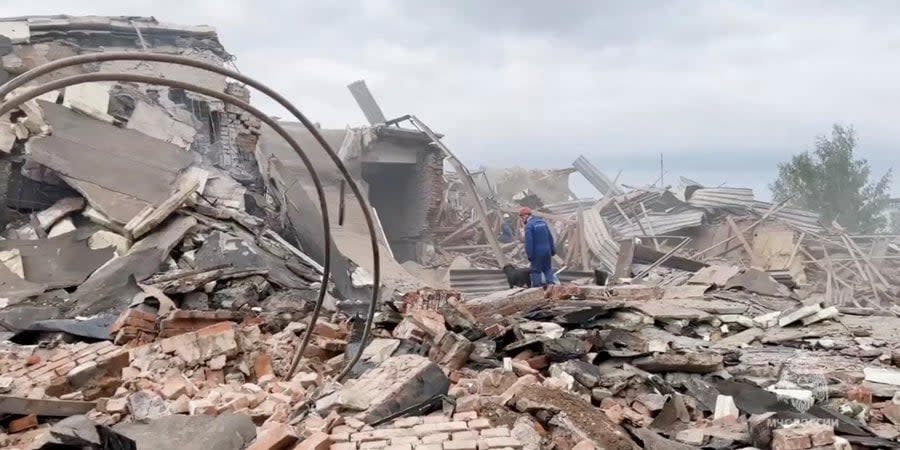 The site of the explosion on the territory of the Zagorsky Optical and Mechanical Plant, Serhiyiv Posad