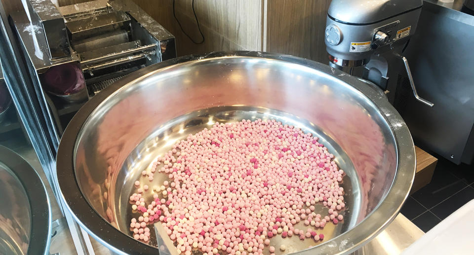 Pink cactus pearls in the making. (Photo: Gabriel Choo / Yahoo Lifestyle Singapore)