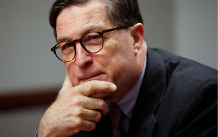 FILE PHOTO -- Richmond Federal Reserve Bank President Jeff Lacker looks on during his interview with Reuters reporters in Washington January 12, 2015. REUTERS/Kevin Lamarque/File Photo