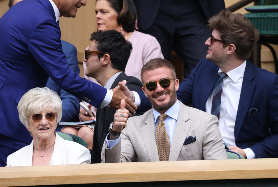 David Beckham et sa mère Sandra