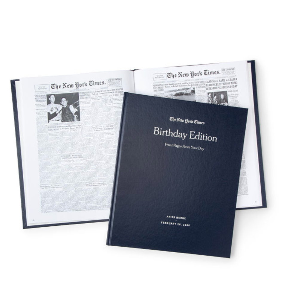 New York Times Custom Birthday Book (Photo via Uncommon Goods)