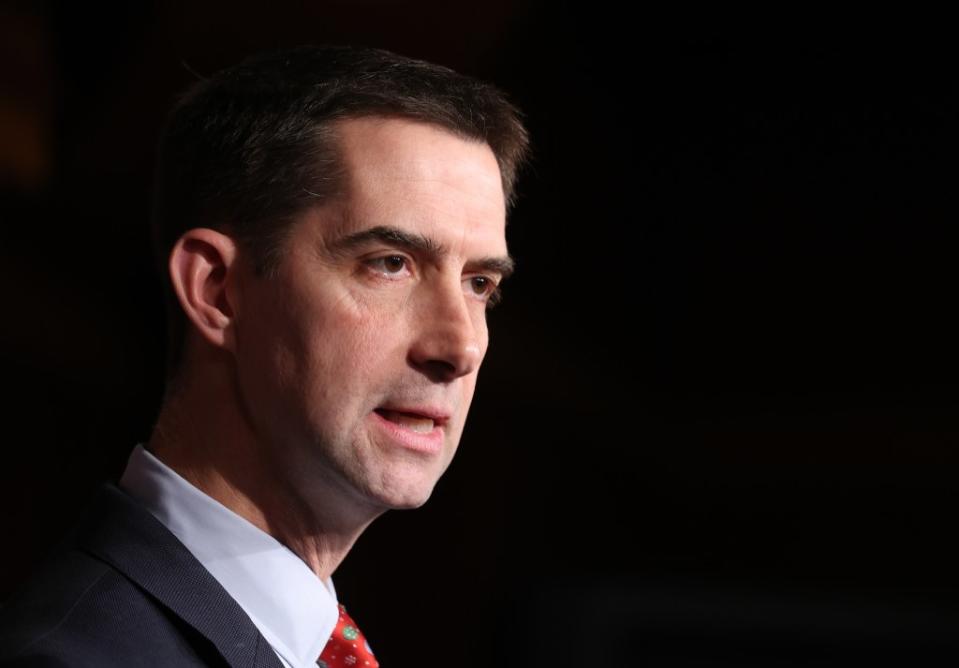 Rubenstein was assigned the task of fact-checking and editing Sen. Tom Cotton’s June 2020 op-ed in The New York Times. Getty Images
