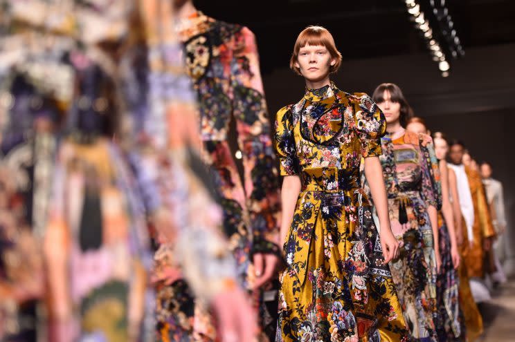 <i>Erdem’s AW17 collection brought back furniture print [Photo: PA]</i>