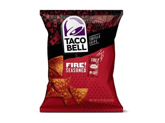 Aldi picture of taco bell tortilla chips in red bag packaging