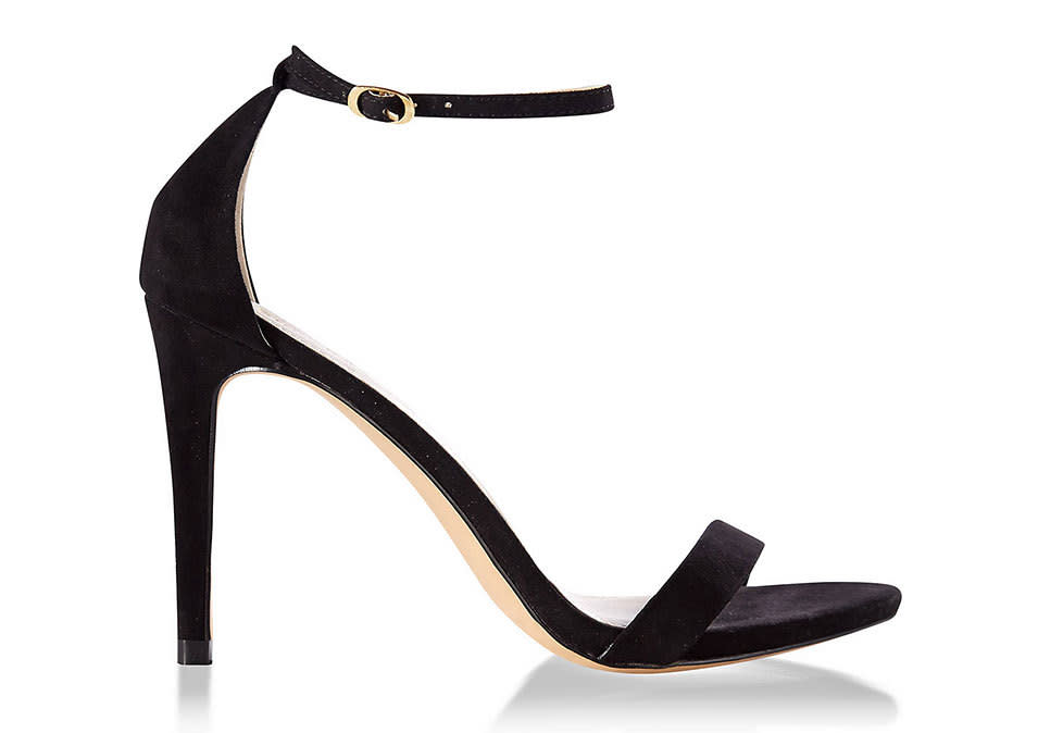 <p>Express Sleek Heeled Sandal, $80, <a href="http://www.express.com/clothing/women/sleek-heeled-sandal/pro/0311028/cat1770040?selectedColor=BLACK" rel="nofollow noopener" target="_blank" data-ylk="slk:express.com;elm:context_link;itc:0;sec:content-canvas" class="link ">express.com</a><br><br></p>