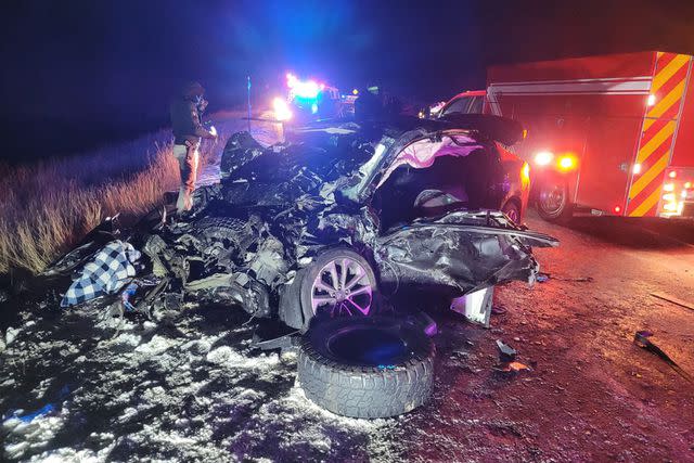 <p>Utah Dept. Of Public Safety</p> Scene of the deadly crash on State Road 40 in Utah on Friday